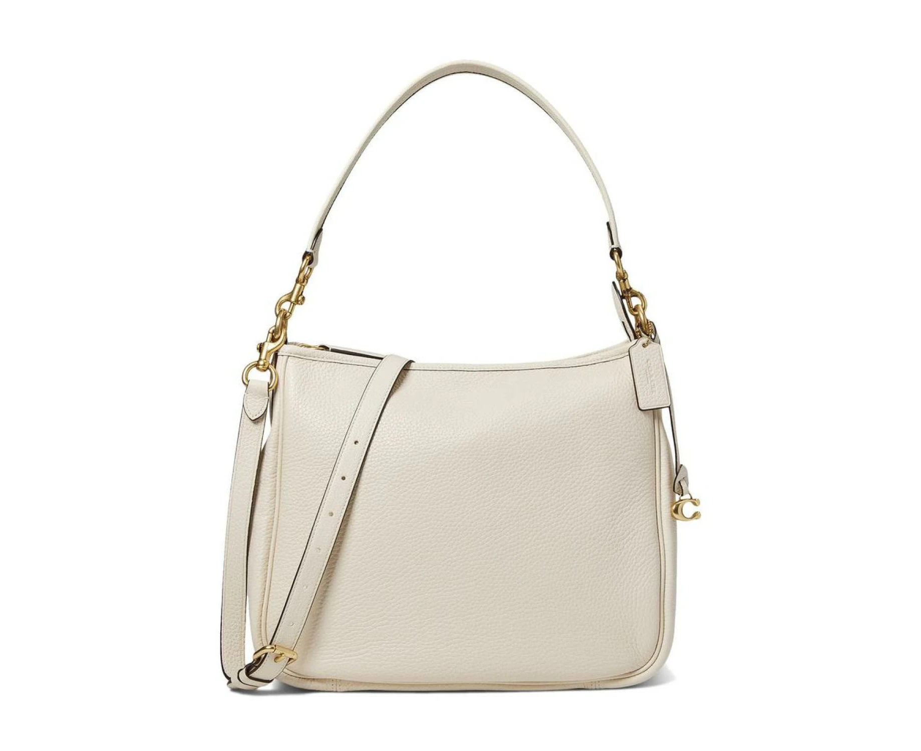 Coach Soft Pebble Leather Cary Shoulder Bag - Chalk