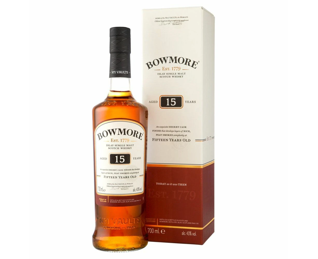 Bowmore Islay Dark Single Malt Scotch Whisky 15 Year Old 700mL Bottle