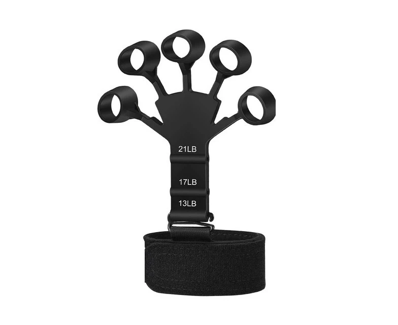 Finger Gripper Finger Exerciser Guitar Finger Exerciser 6 Resistant Levels Recovery Physical Tools Hand Strengthener For Patient Black