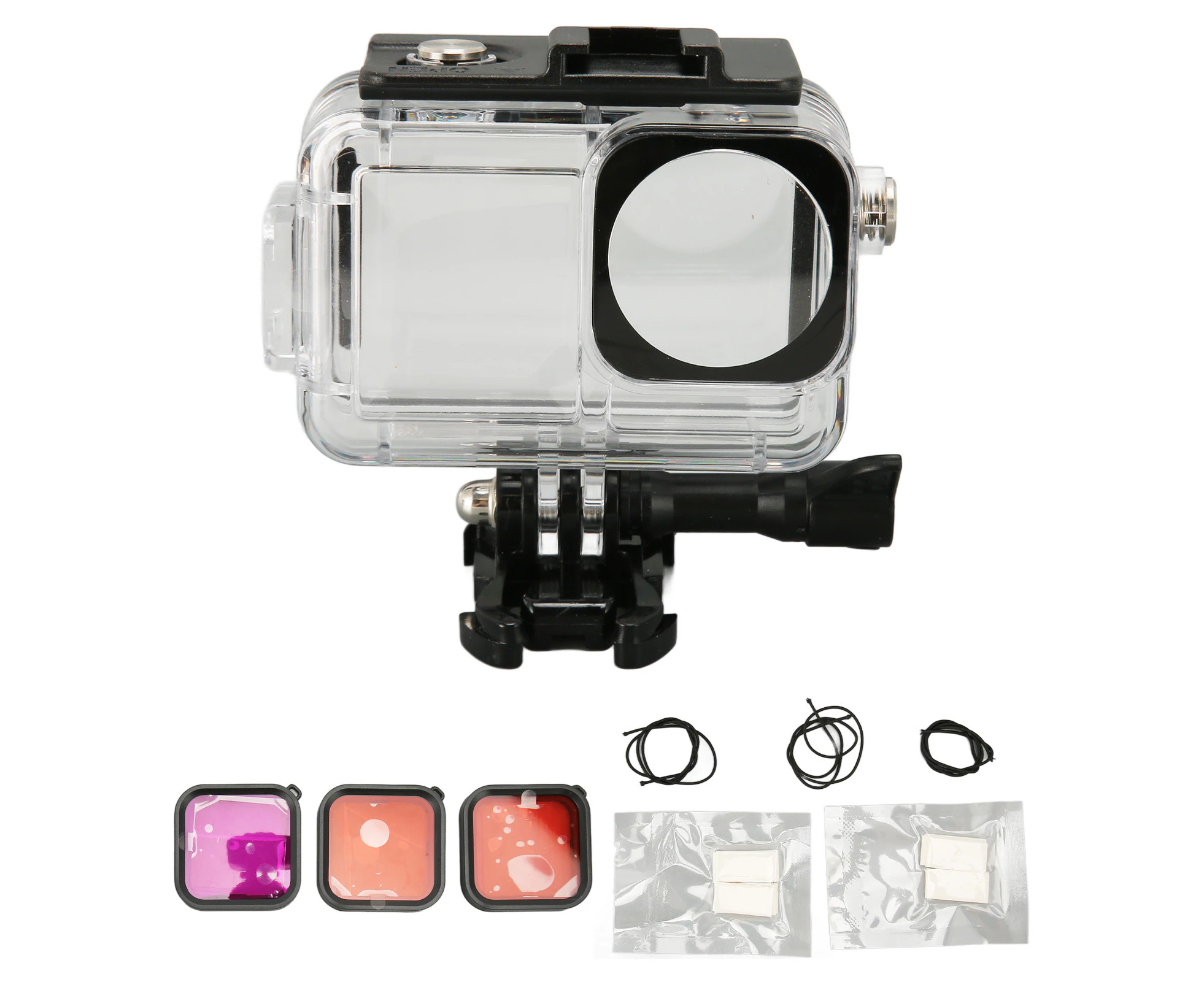 Camera Dive Case 196ft Waterproof Action Camera Housing with 3 Filters Fog Proof Sheet for DJI Osmo Action 4 Action 3