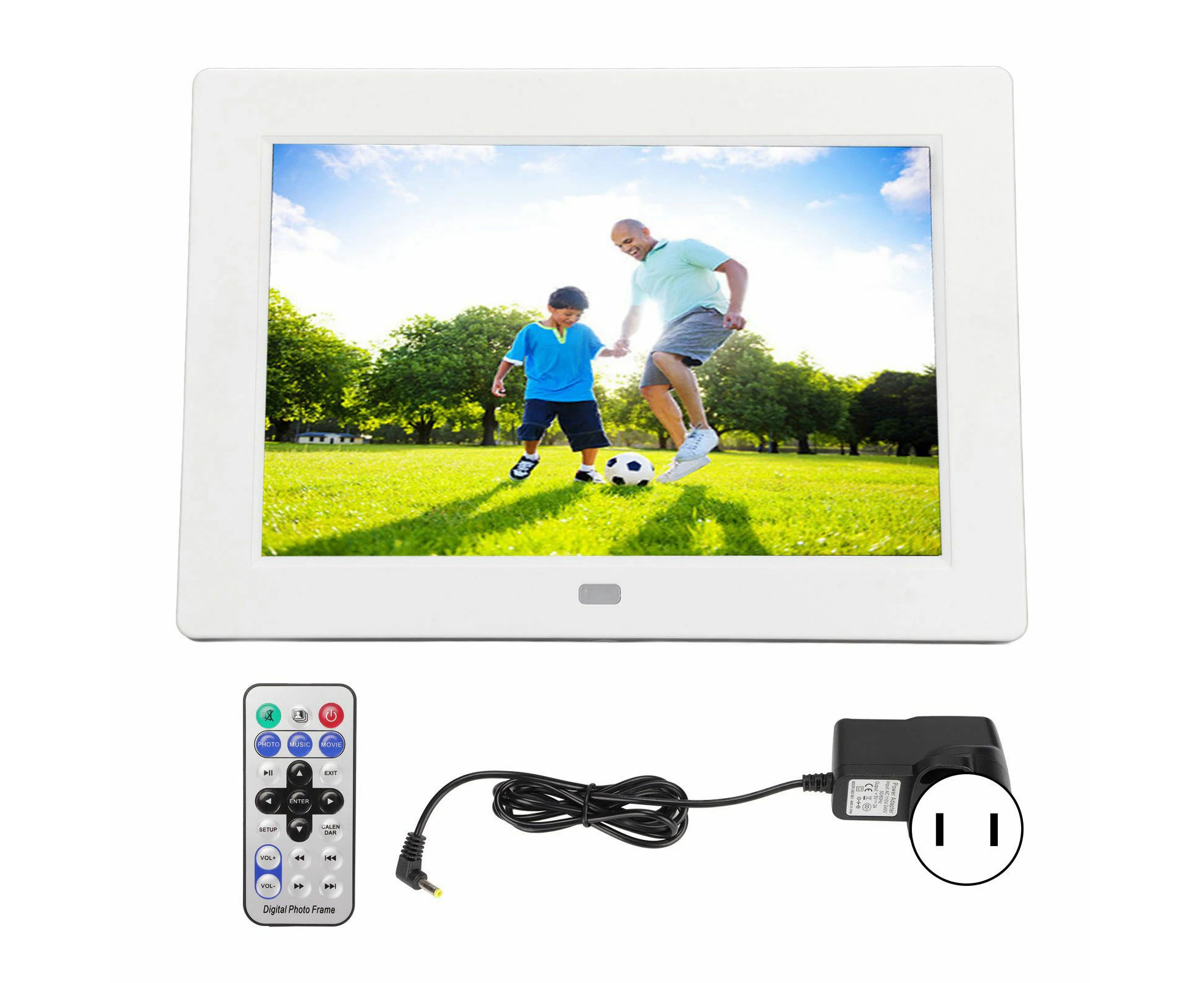 Digital Photo Frame 8in 1280x800 Support MP3 MP4 HD Video Button Or Remote Control Multifunction Digital Picture Frame US Plug 100 to 240V