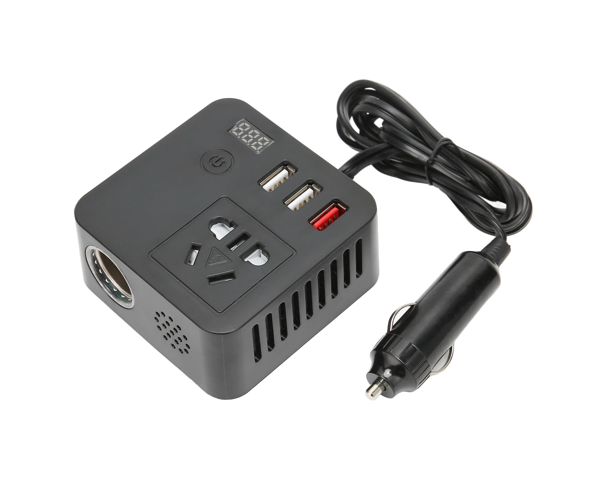 150W Car Power Inverter DC12?24V to AC110?220V 3 USB Ports Cigarette Lighter Socket for Vacation Work Trips Camping