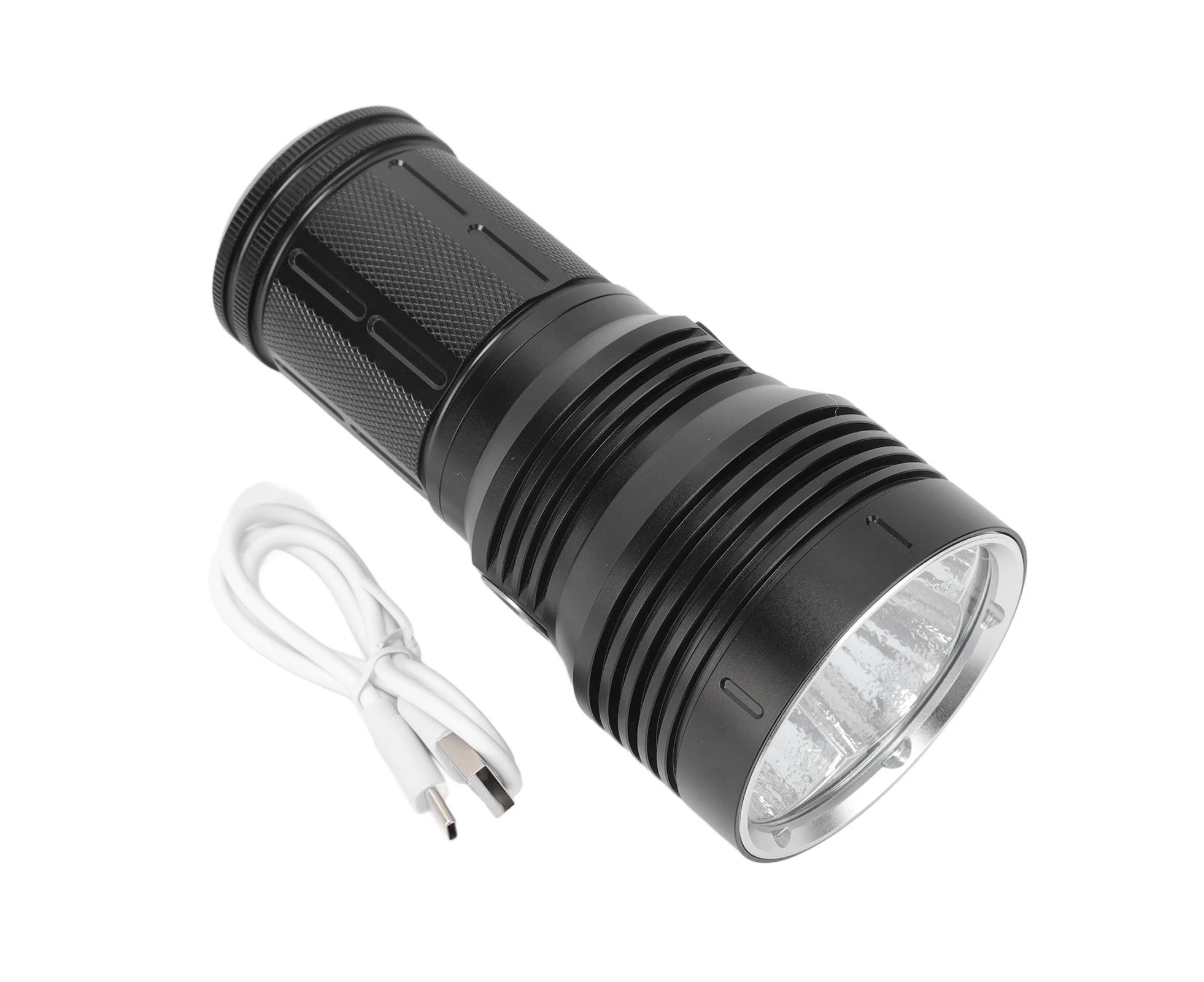 P90 LED Flashlight 12000LM IPX5 Waterproof 6 Light Modes Super Bright Type C Port 120W Torch