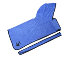 Fiber Pet Water Absorbent Bathrobe Dog Wearable Hooded Drying Bath Towel with BeltL