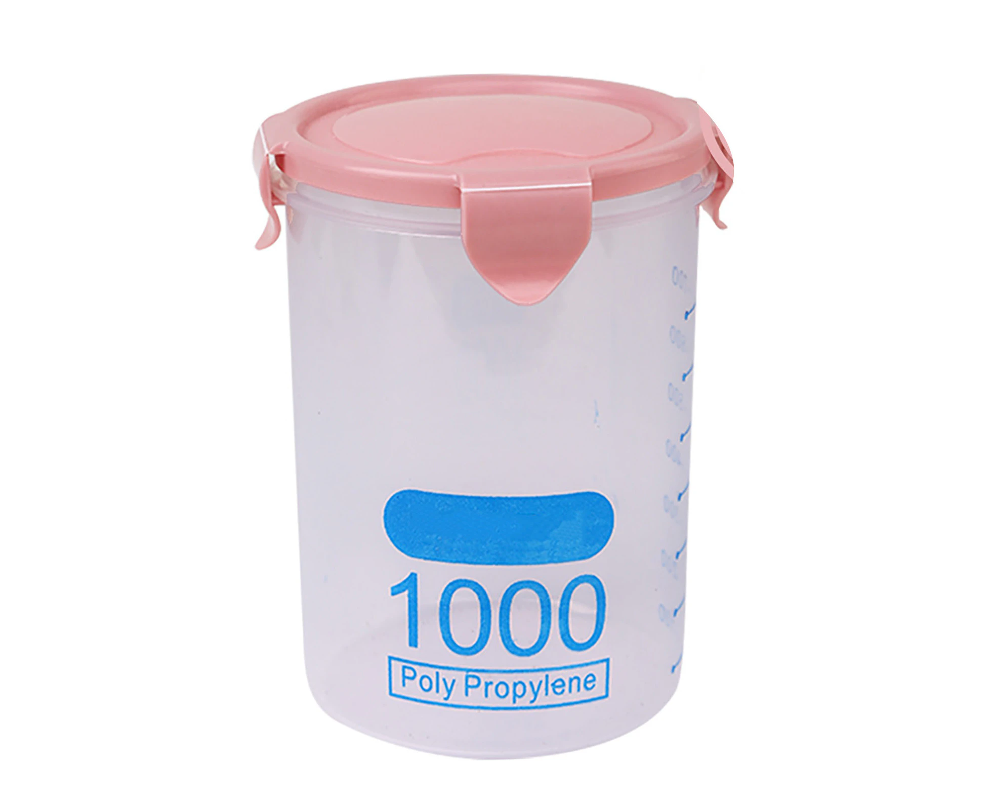 Food Storage Container 1000ml Plastic Stackable Airtight Cereal Dry Food Storage Jar for Kitchen Organization Pink