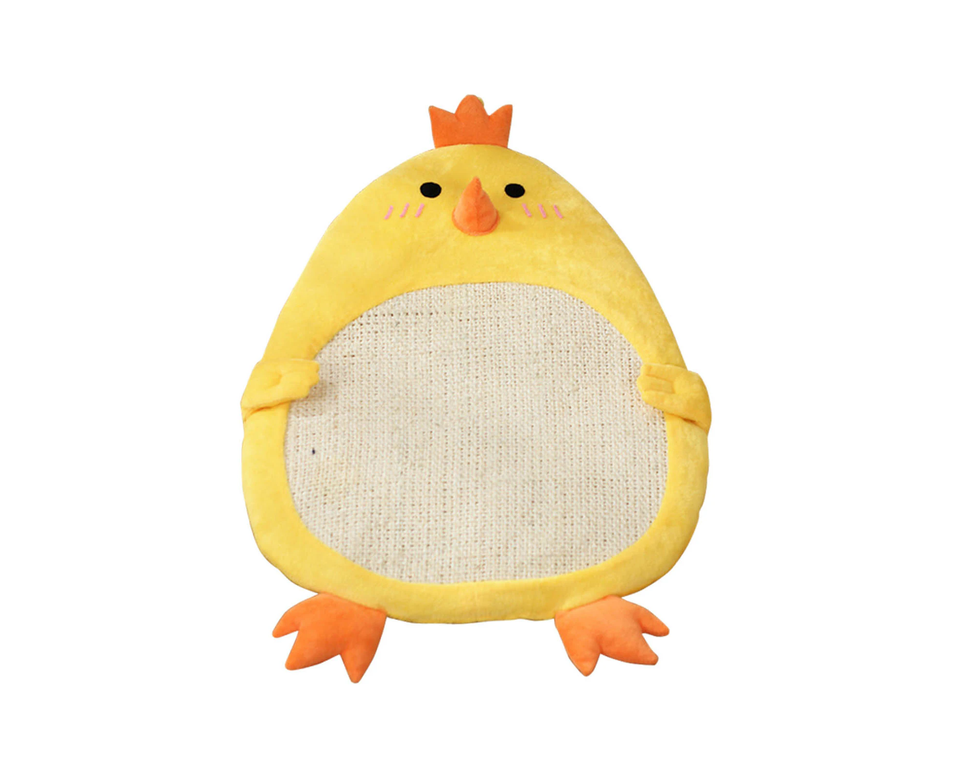 Natural Sisal Cat Scratching Board Horizontal Cat Floor Scratching Pad Rug for Indoors Cat Grinding Yellow Chicken