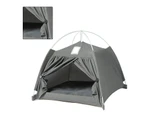 Warm Pet Sleeping Tent Removable Cotton Linen Pet Indoor Tent for Cats Dogs Small and Medium Sized Pets Light Grey