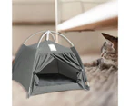 Warm Pet Sleeping Tent Removable Cotton Linen Pet Indoor Tent for Cats Dogs Small and Medium Sized Pets Light Grey