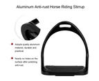 Colorful Horse Riding Stirrup Anti rust Lightweight Equestrian Aluminum Stirrup (black)