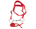 Adjustable Horse Bridle Rein Harness Headstalls with Soft Cushion Red