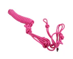 Rope Halter Multi Knots Adjustable Safe Wearable Weaving Horse Halter for Training Daily Pink