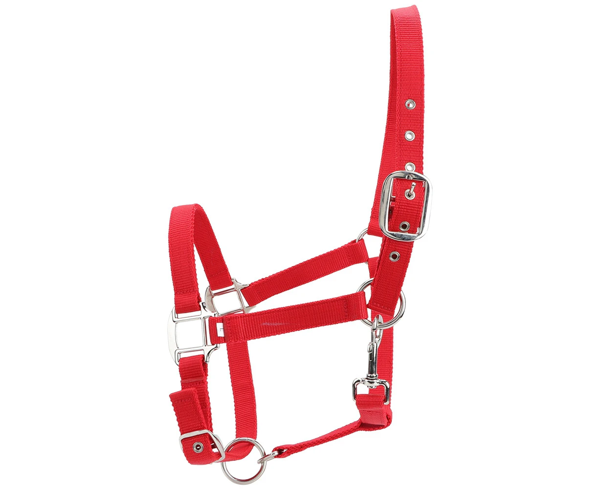 6mm Thickened Red Color Adjustable Horse Bridle Control Halter Riding Accessories