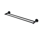 Bathroom Robe Hooks Towel Rail Racks Toilet Roll Holder 750mm Double Rail Black