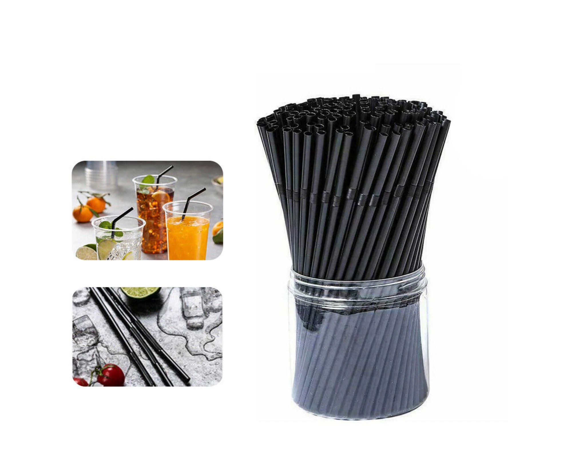 21CM Drinking Drink Party Bulk 200x Disposable Bendable Straw Plastic