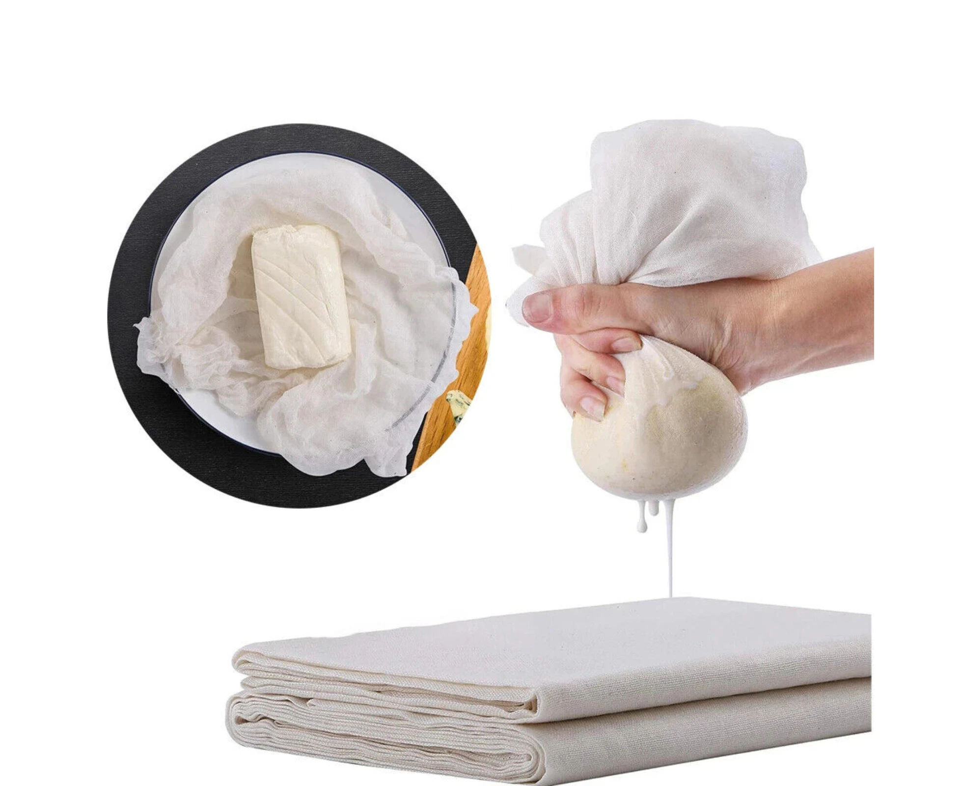 Cheesecloth  Food Grade Reusable Muslin Butter Filter Cloth Cheese