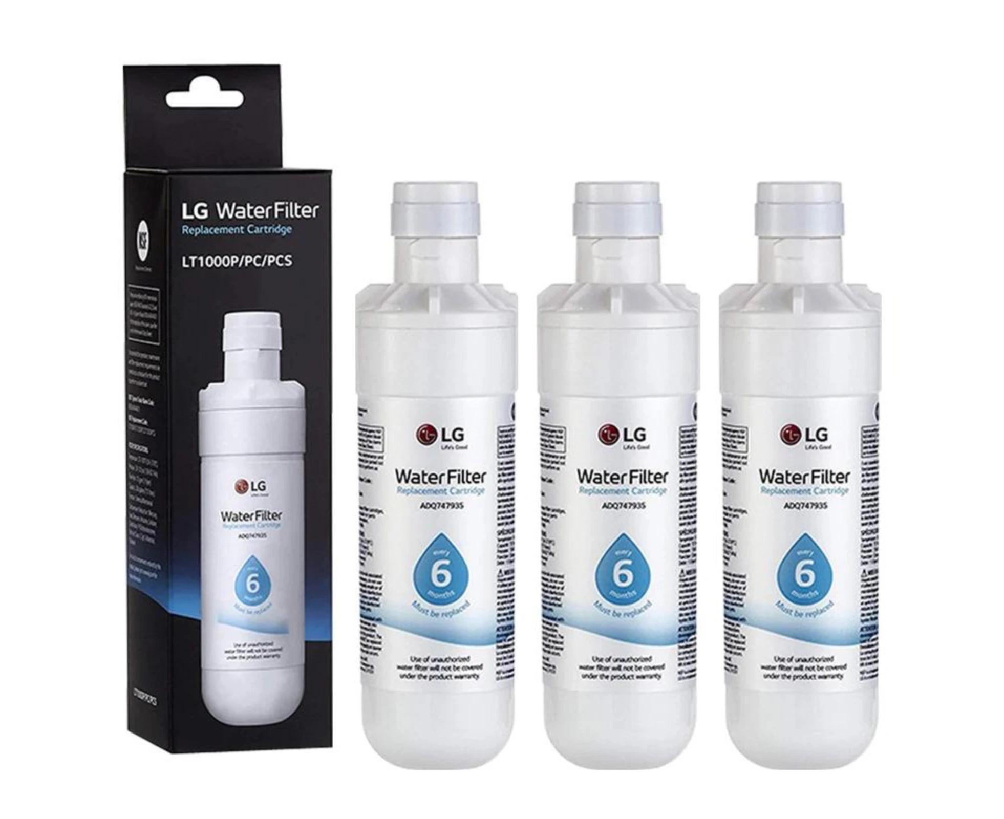 Water Filter Replacement 3PACK LG-LT1000P ADQ747935 Genuine Refrigerator