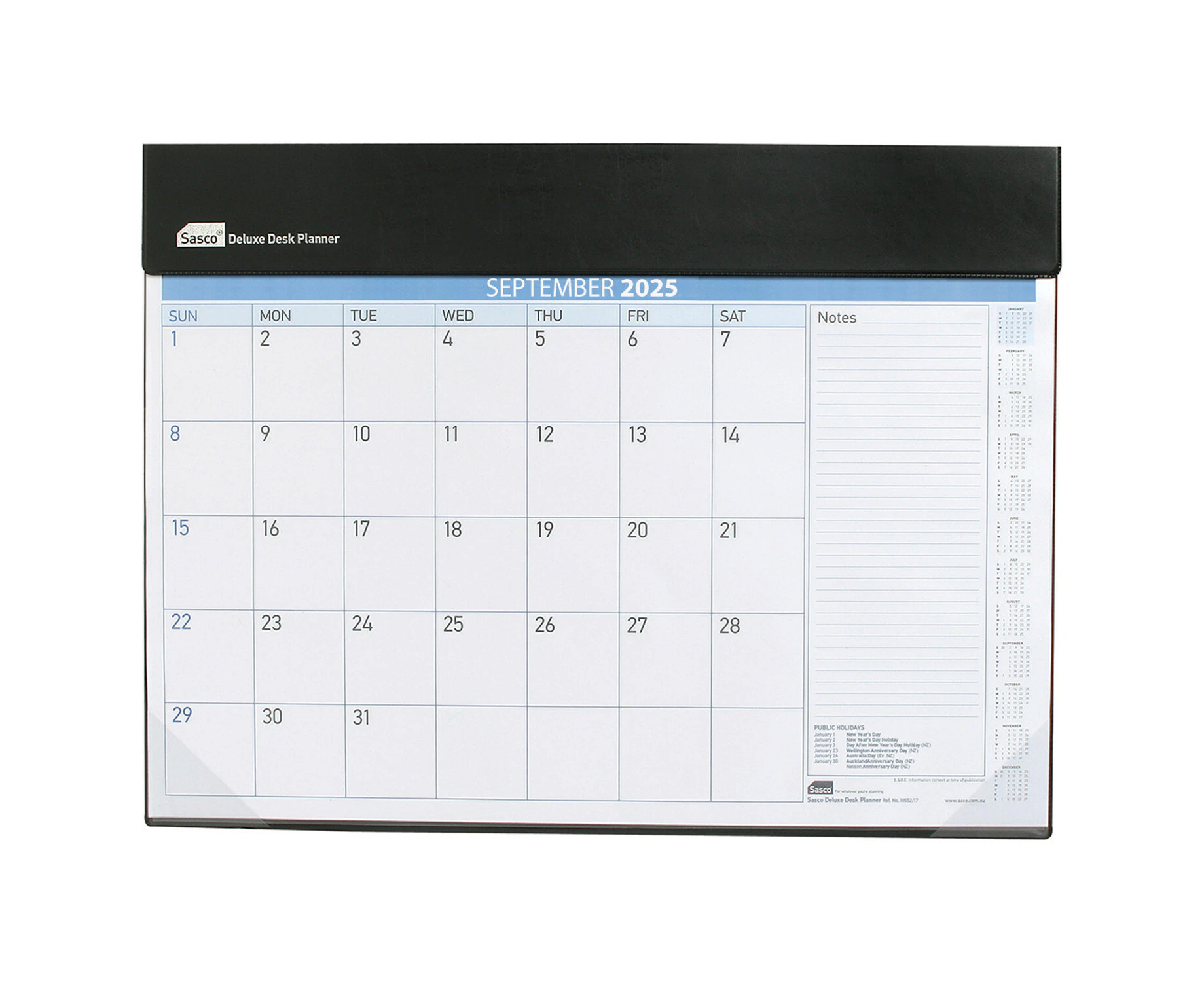 2025 Desktop Planner Sasco Deluxe 518x387mm Month to View 1055225