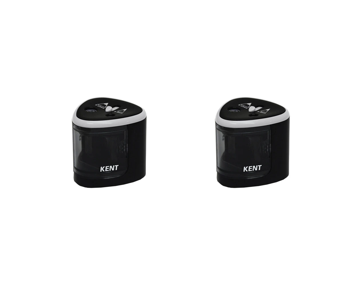 2x Kent Battery Dual Hole Sharpener Home/School Technical Drawing/Design Set