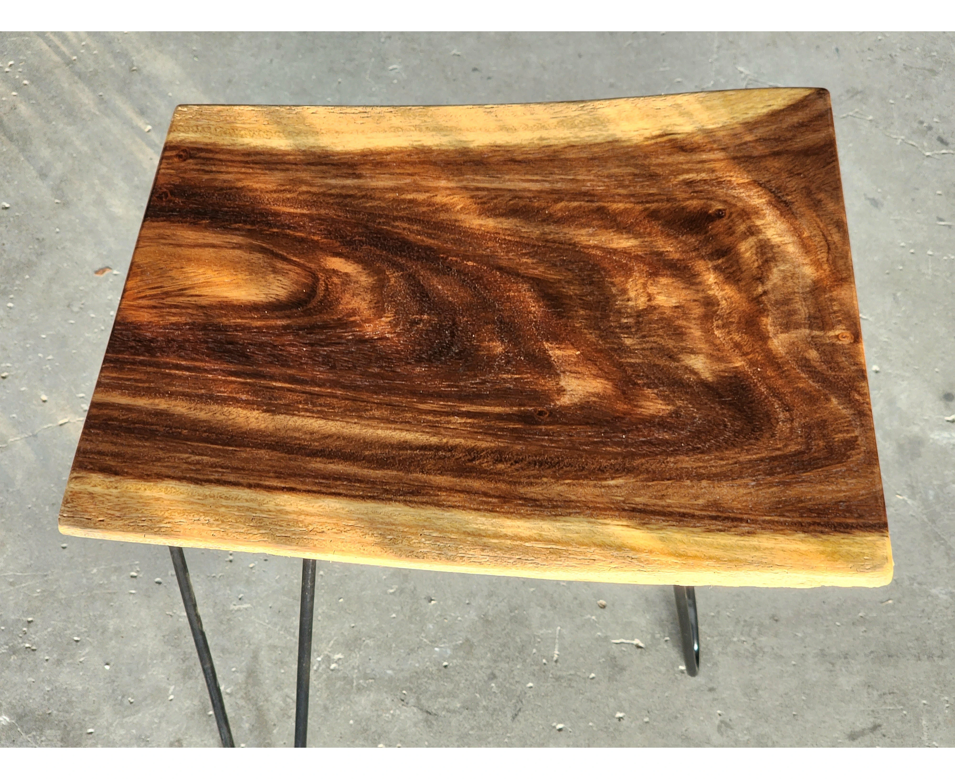 Small coffee table, Live Edge Wooden Side Table / Corner Table / Plant or book Stand Raintree Wood - OS59