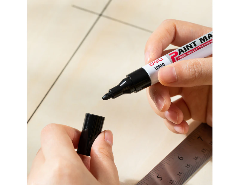 DELI PAINT MARKER BULLET 2MM BLACK BOX 12