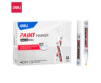 DELI PAINT MARKER BULLET 2MM WHITE BOX 12