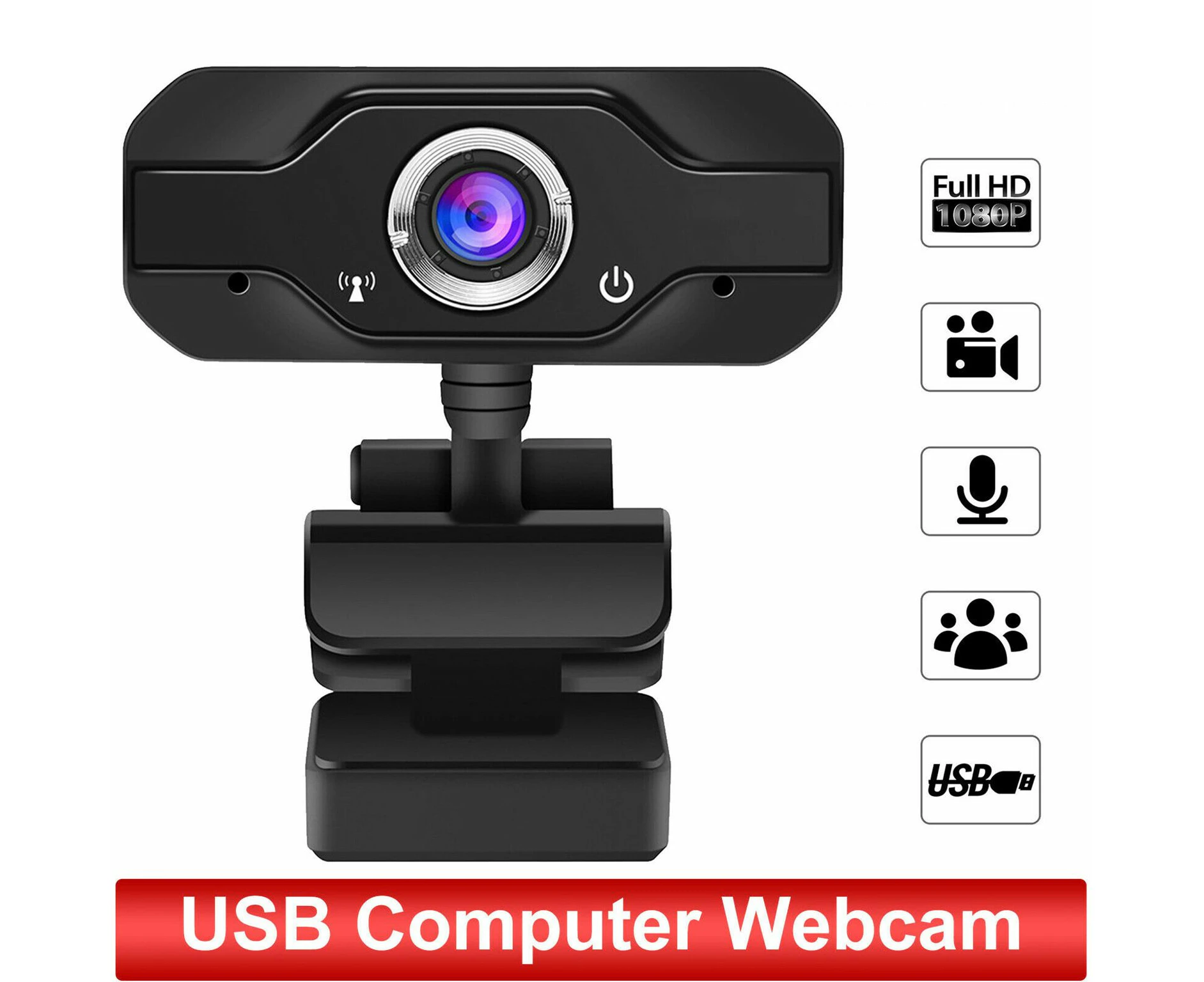 1080P HD USB Auto Focus Webcam Web Camera For PC Laptop Desktop Cam W/Microphon Webcam Web Camera