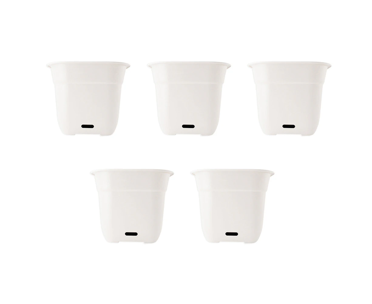 5x Homeleisure WaterSaver Square Planter Flower/Plant Pot Garden Decor 40cm WHT