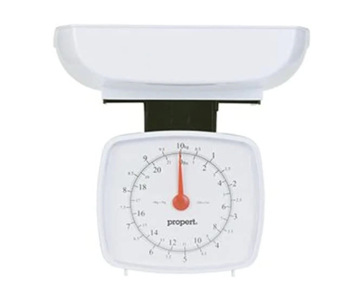 10kg Propert Large Capacity Mechanical Kitchen Scales - White/Black