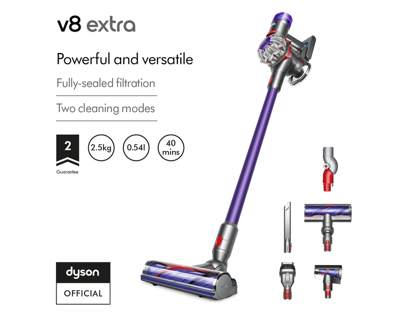 Dyson V8™ Extra stick vacuum cleaner (Silver/Purple)