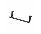 Kitchen Bathroom Hook Over Door Towel Holder - Black 36cm