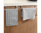 Kitchen Bathroom Hook Over Door Towel Holder - Black 36cm