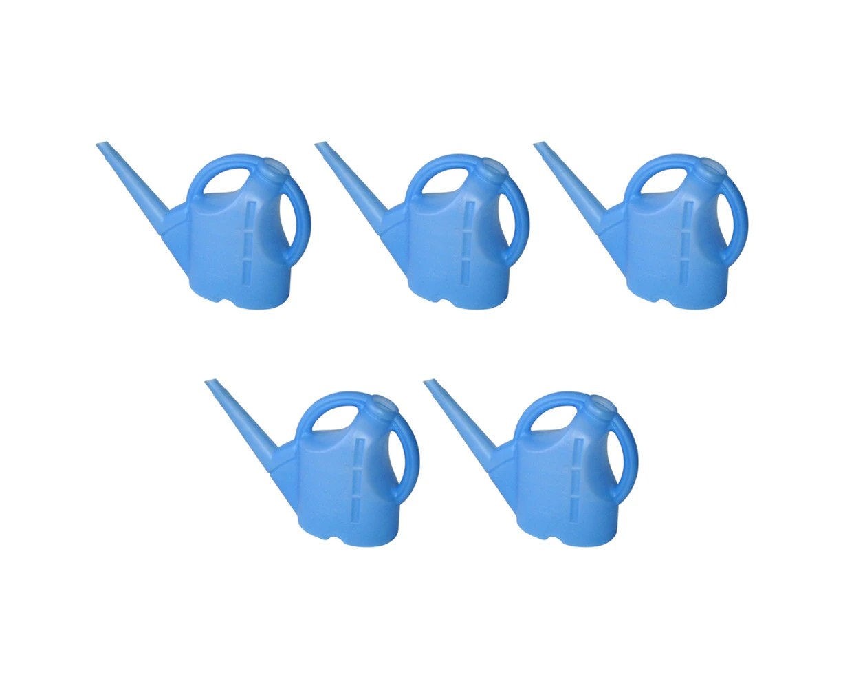 5x Homeleisure 4L All Rounder Outdoor Home/Garden Flower/Plant Watering Can Blue