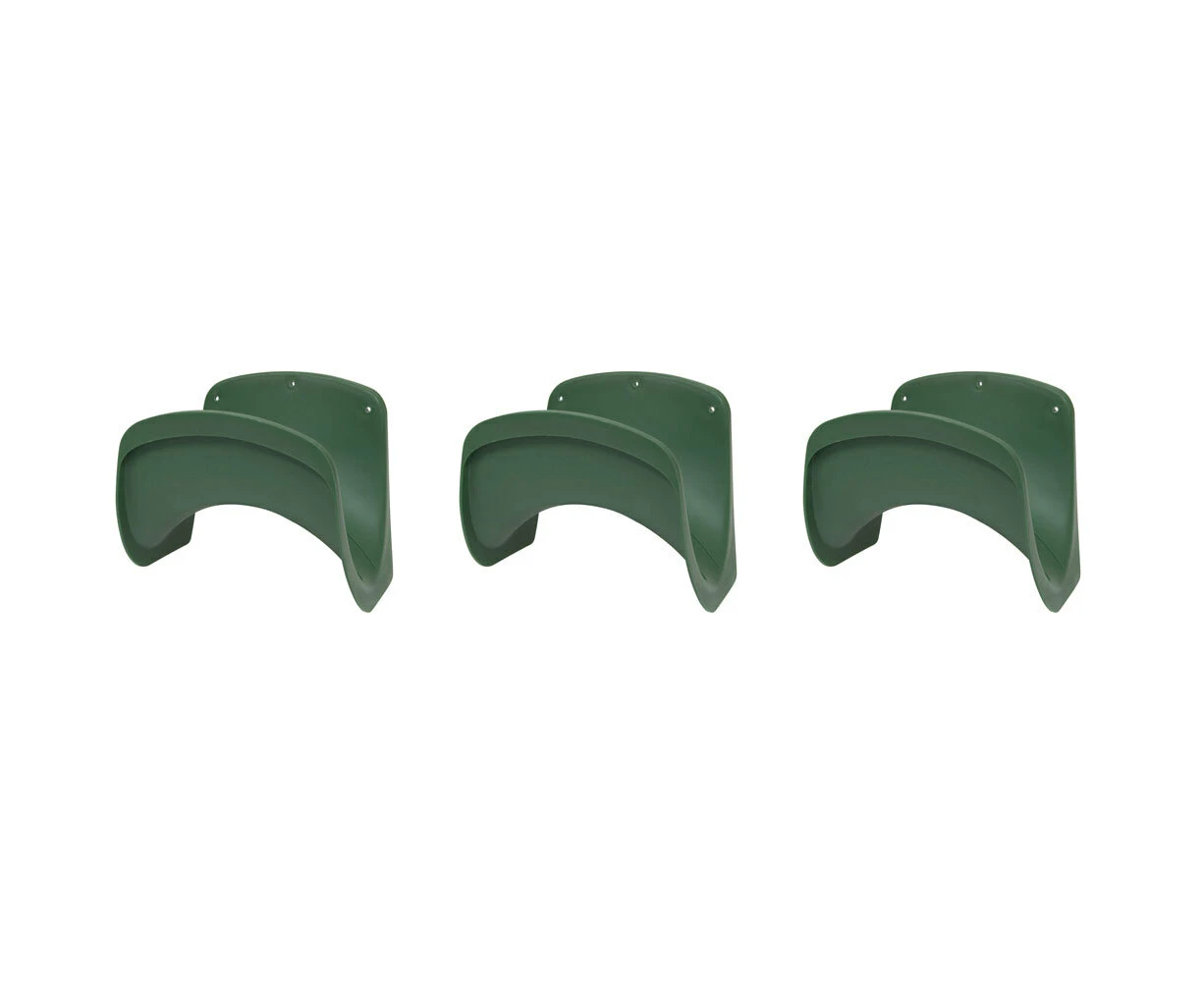 3x Homeleisure Plastic Hose Caddy Home/Garden Wall-Mount Tidy Holder/Hanger GRN