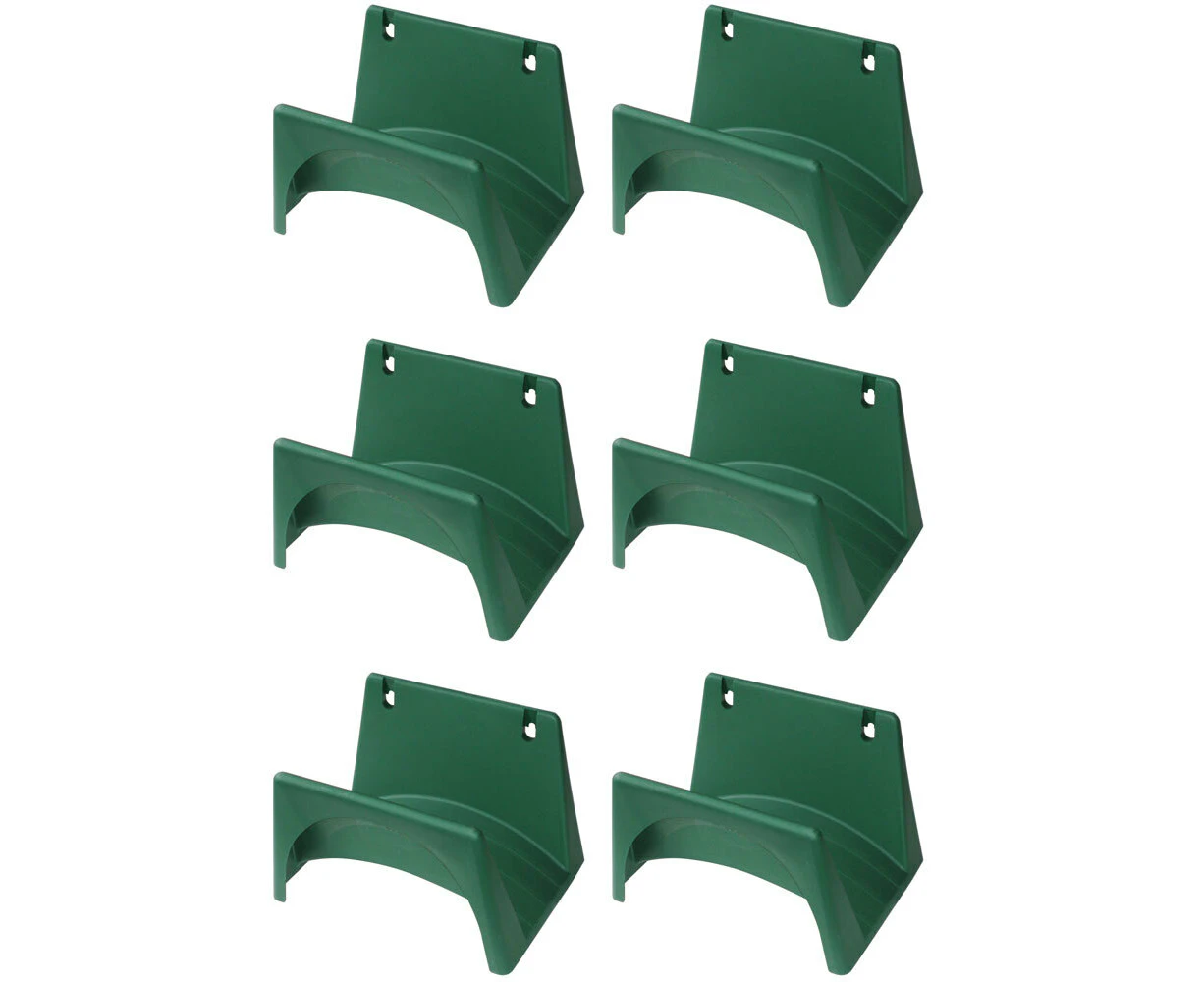 6x Homeleisure Reko Home/Garden Hose Plastic Rack Holder/Organiser Small Green