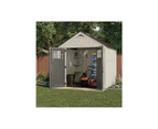 Suncast Tremont Resin Storage Shed Outdoor Garden Store Cabin 8x7FT Vanilla