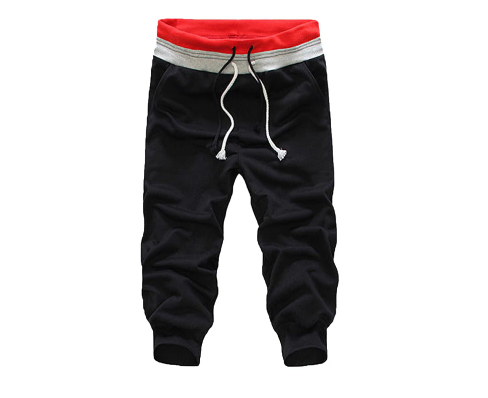 Men 3/4 Length Jogger Shorts Pants Sweatpants Sportswear Bottoms Jogging Trousers