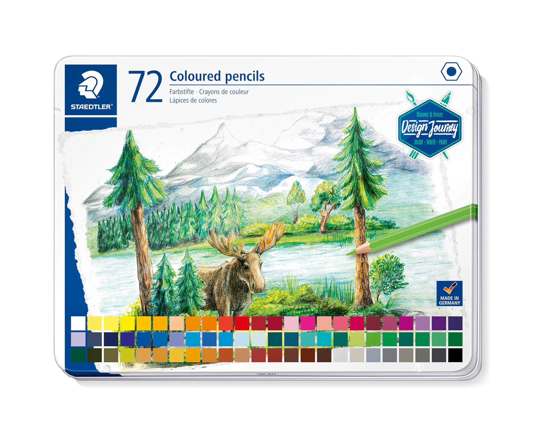 Staedtler Coloured Pencil Tin 72 Pack, Assorted Colours