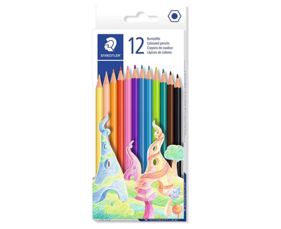 Staedtler Hexagonal Basic Coloured Pencil Assorted (12 Pack)