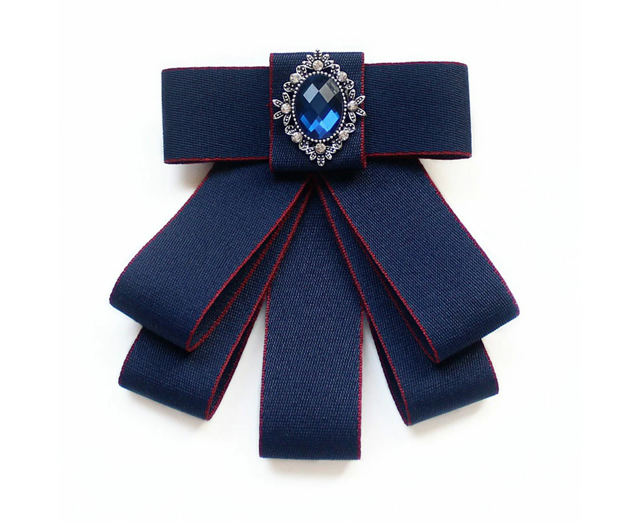 Bow tie, bow tie, collar flower-red border blue - RBL