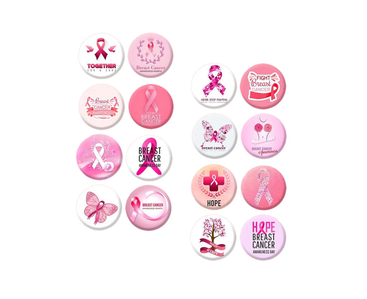 16-piece set, pink ribbon badge, breast prevention and control publicity logo brooch off-B - B