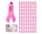 100 pcs, safety awareness charity ribbon brooch-dark pink - Pink