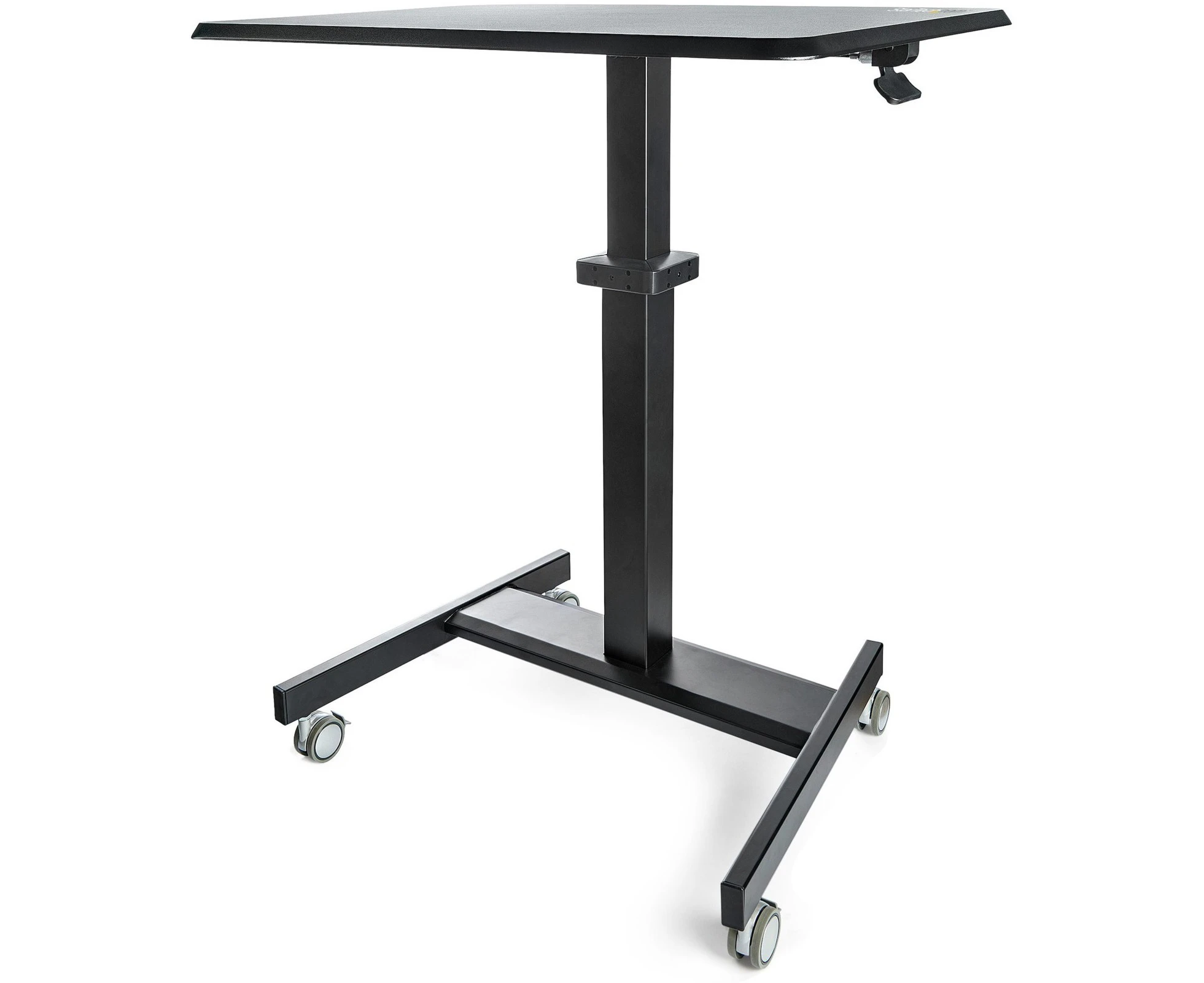 StarTech.com Mobile Standing Desk - Portable Sit-Stand Ergonomic Height Adjustable Cart on Wheels - Rolling Computer/Laptop Workstation - Rectangle -