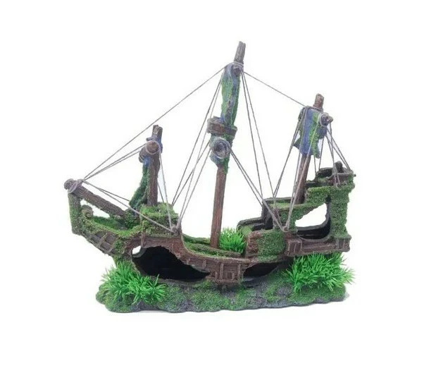 Aquatopia Sailing Ship With Moss Ornament (AQT62860)