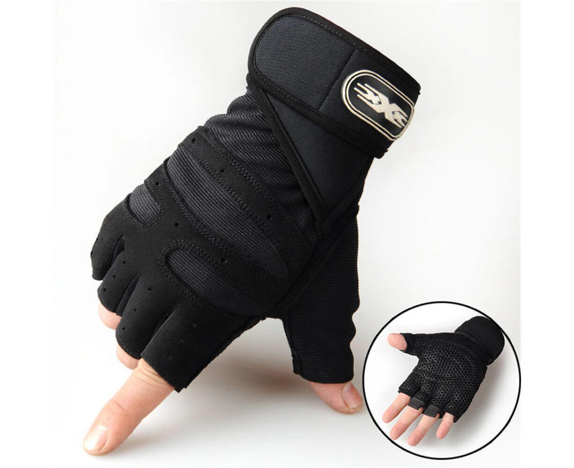 Training Wrist Strap Black M Best Weight Lifting Gloves Gym Bodybuilding