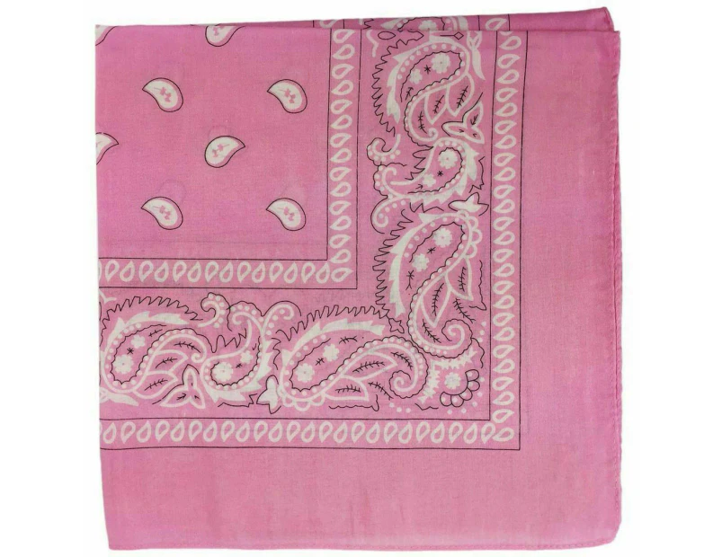 20 X Bandana Paisley Head Wrap 100% Cotton Neck Scarf - Light Pink