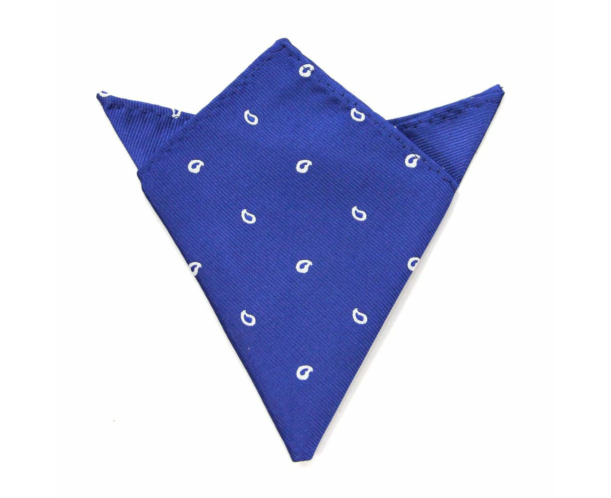 Navy White Tear Drop Pocket Square    from AUSCUFFLINKS