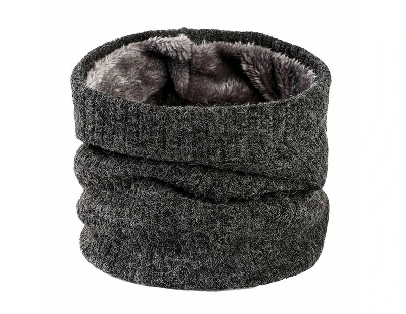 Winter Knitted Thermal Neck Warmer Tube Scarf - Dark Grey Scarf