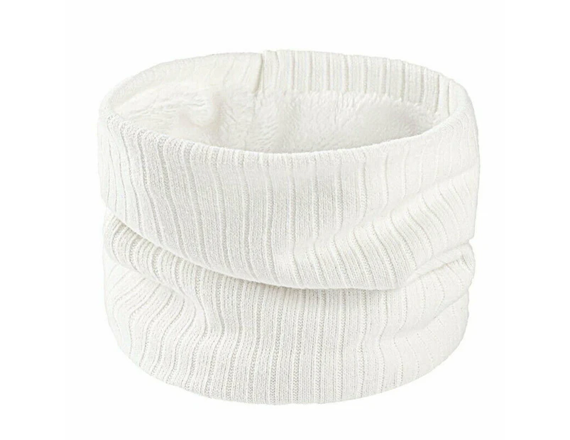 Winter Knitted Thermal Neck Warmer Tube Scarf - White Scarf