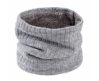 Winter Knitted Thermal Neck Warmer Tube Scarf - Light Grey Scarf