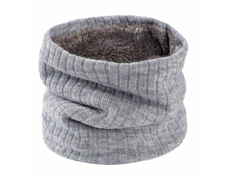 Winter Knitted Thermal Neck Warmer Tube Scarf - Light Grey Scarf